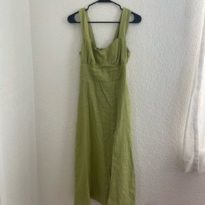 Reformation green linen dress